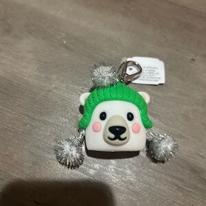 Polar Bear Keychain hand sanitizer holder